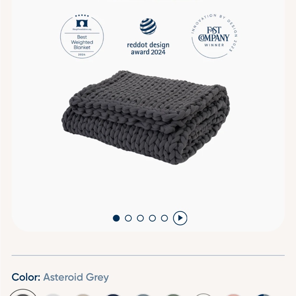 Asteroid Grey Chunky Knit Weighted Blanket 15lb